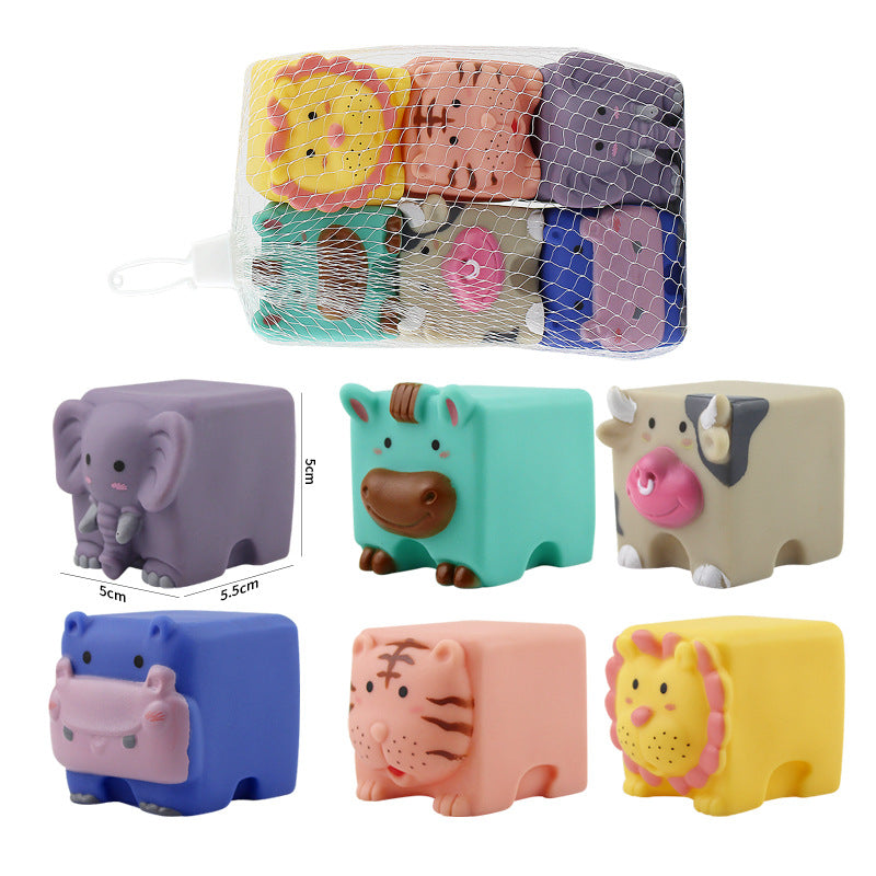 Squeezable Cartoon Animal Building Blocks for Children