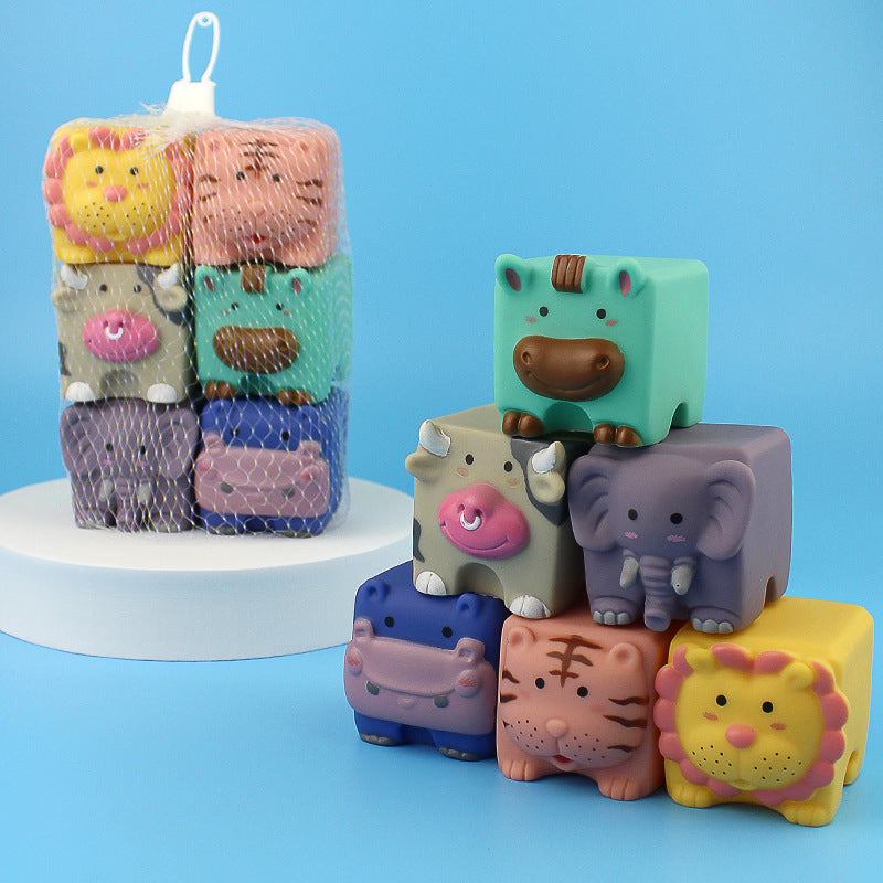 Squeezable Cartoon Animal Building Blocks for Children