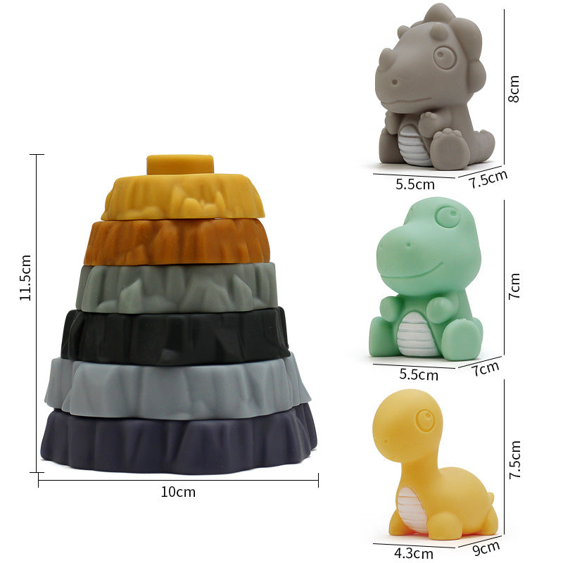 Baby Hand-held Ball Stacking Toy Bathroom Soft Rubber Ball Animal