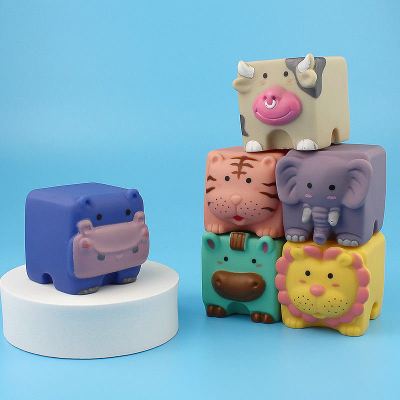 Squeezable Cartoon Animal Building Blocks for Children