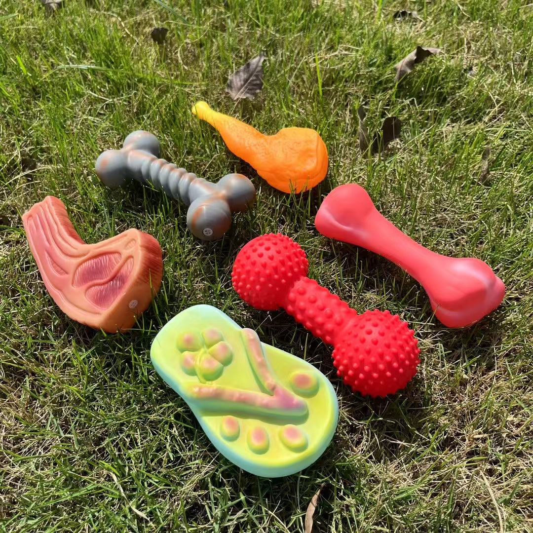 Dog Chew Stick, Vinyl Bone, Chicken Leg Pet Toy Set