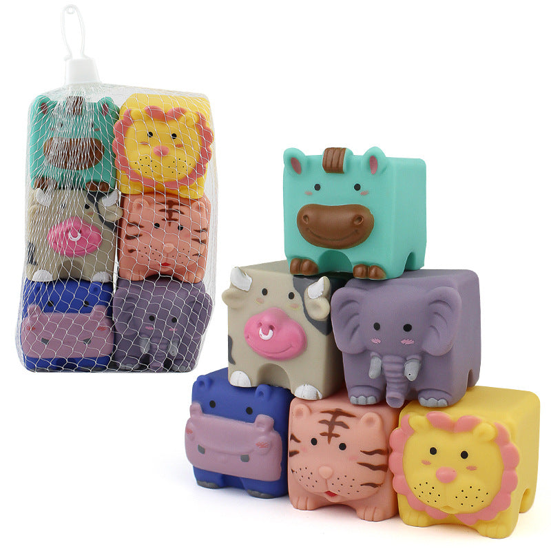 Squeezable Cartoon Animal Building Blocks for Children